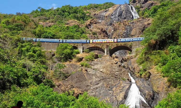 Dudhsagar Falls in Goa, a famous attraction near Palolem and South Goa stays.